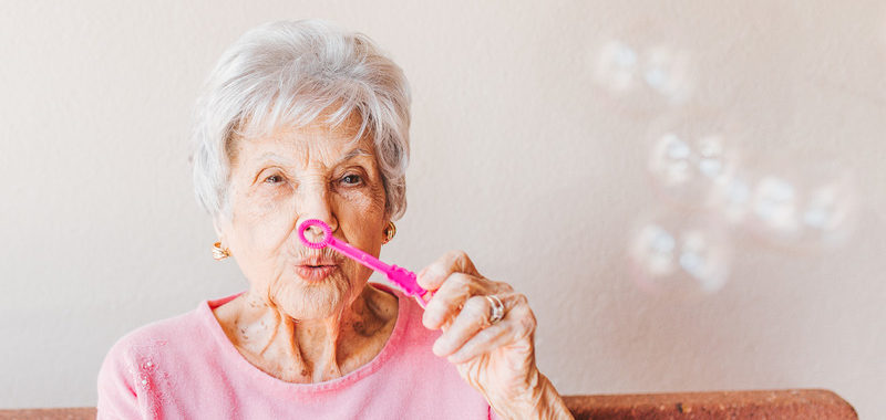 seniors bubbles fun