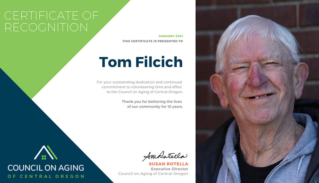 Tom Filcich, our January Volunteer of the Month